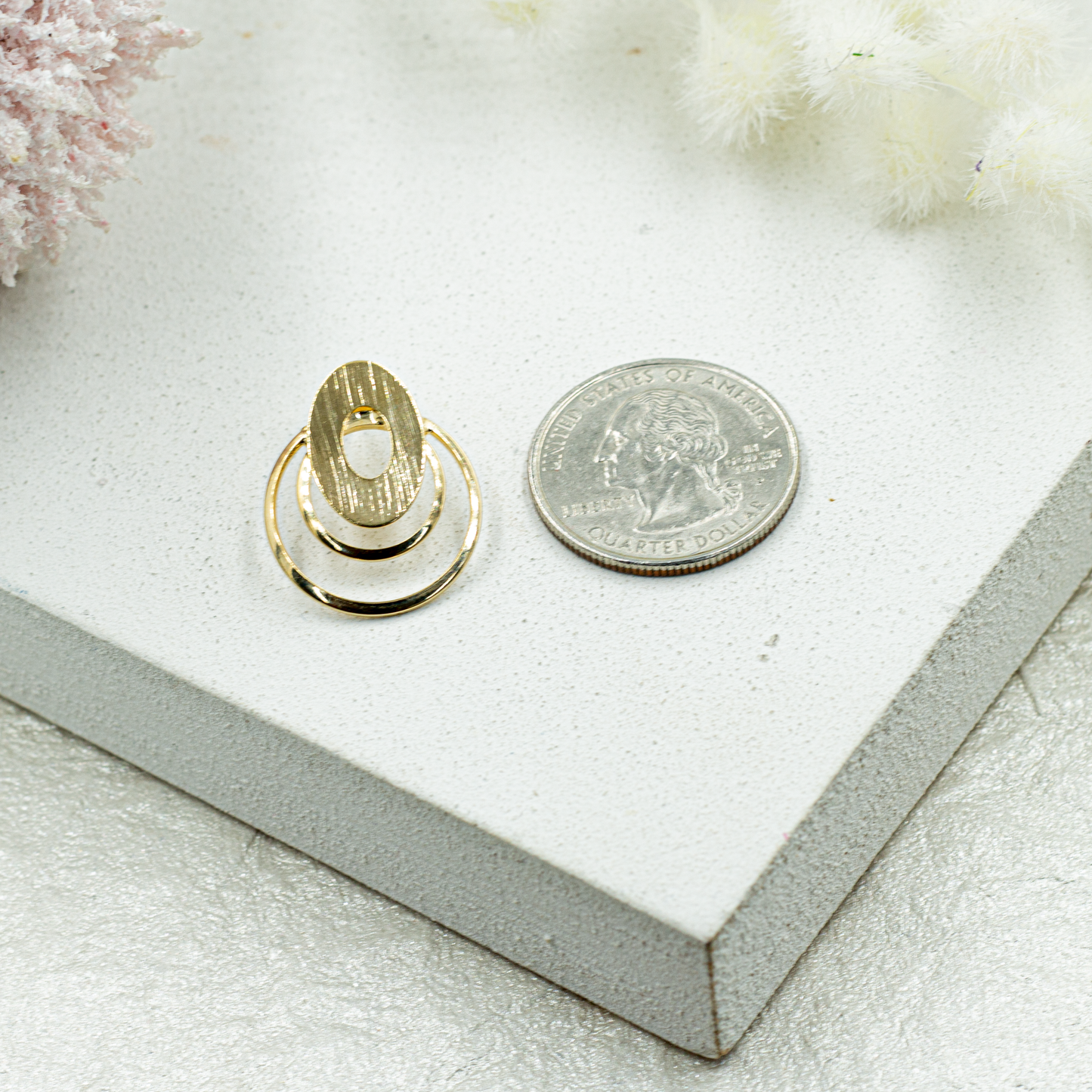 Vintage Oval Stud Earrings