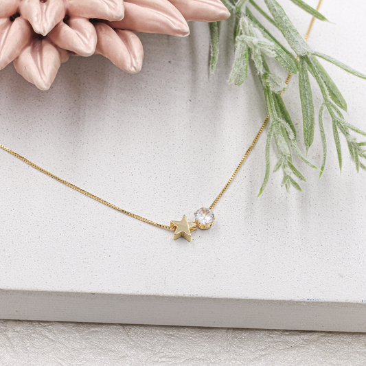 Cz And Star Pendant Necklace