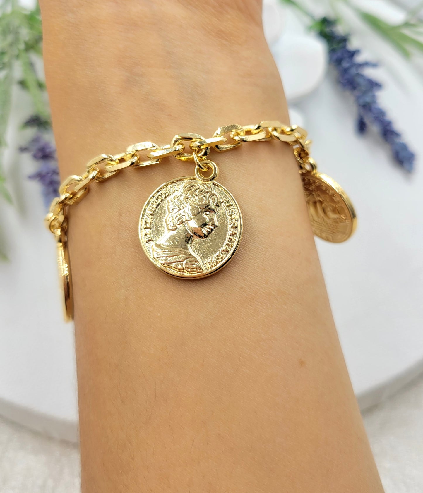 Coin Paperclip Bracelet