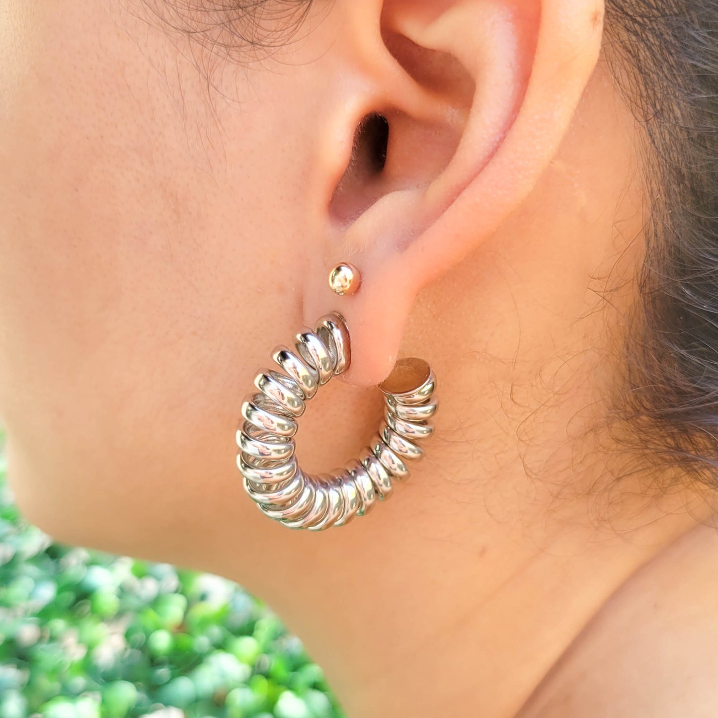 Spiral Cable Open Hoops Earrings