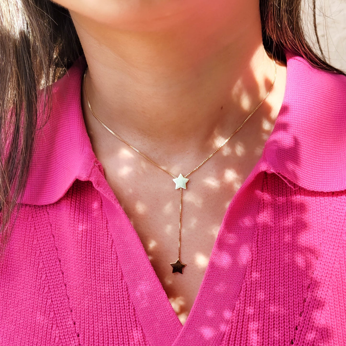 Hanging Double Stars Necklace