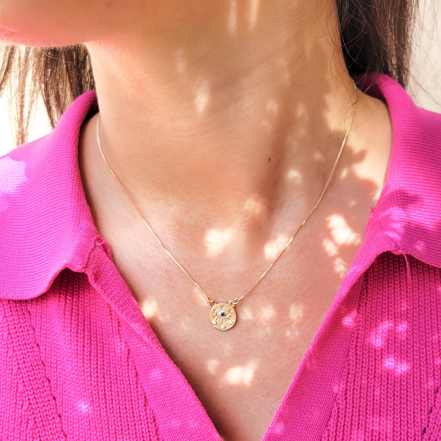 Evil Eye Circle Necklace