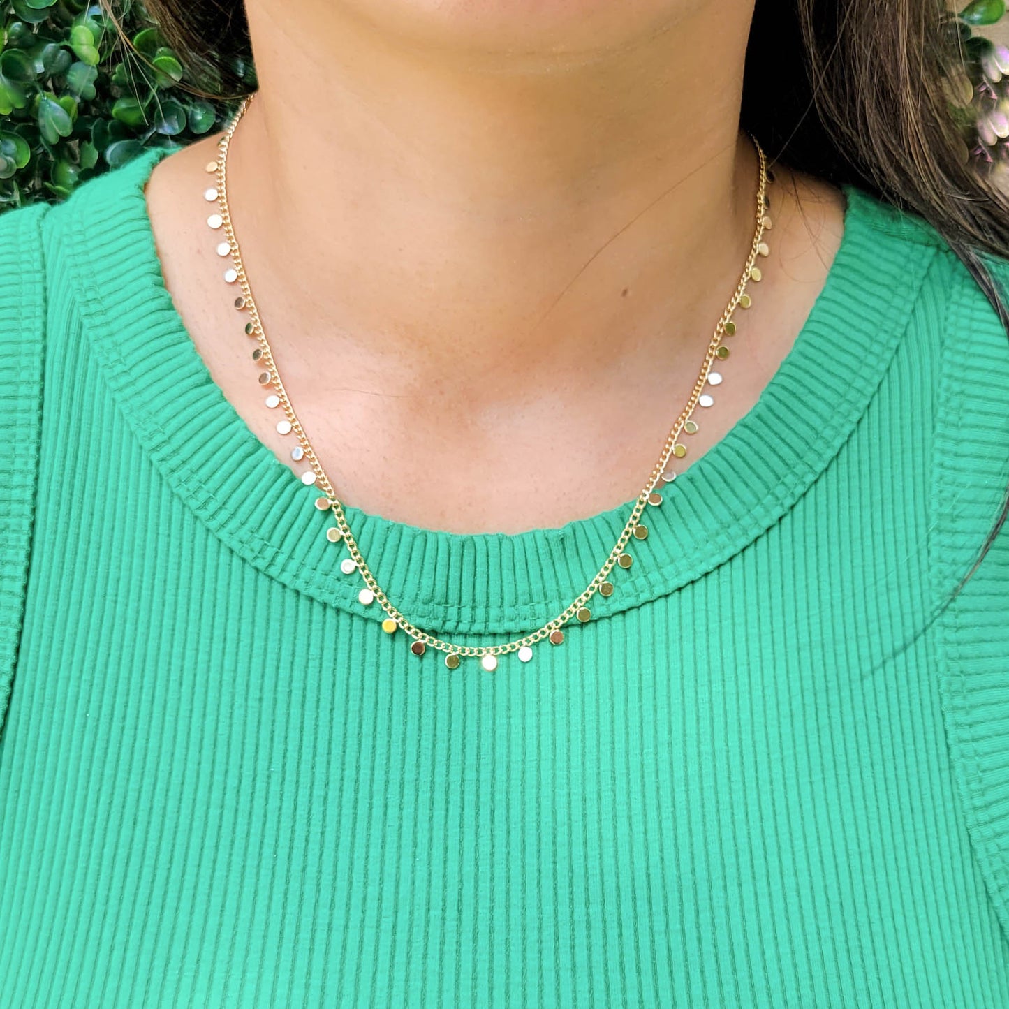 Dainty Cuban Link Dotes Hanging Necklace