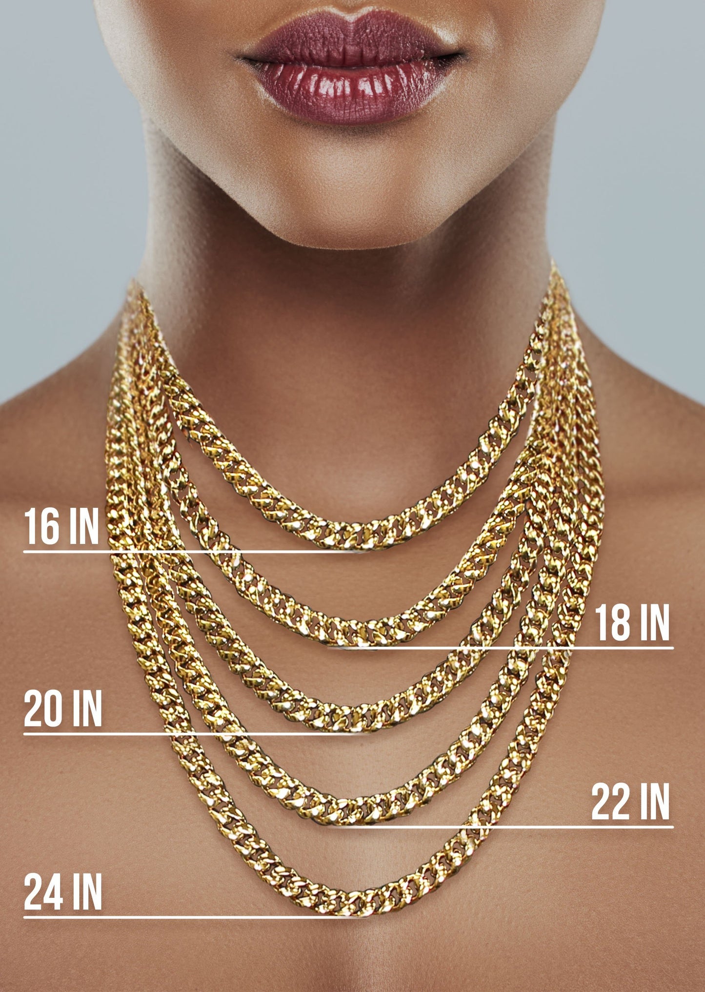 Cuban Link Chain Necklace Bracelet 6mm
