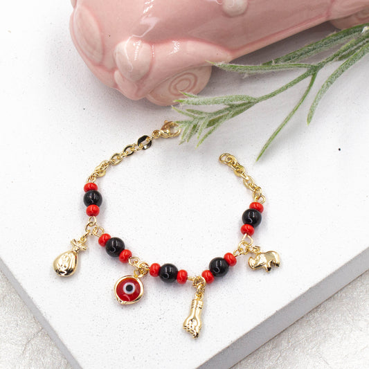 Azabache Lucky Charm Pendant Bracelet | Mon's and Kid's Bracelet Draft Restock requests: 0