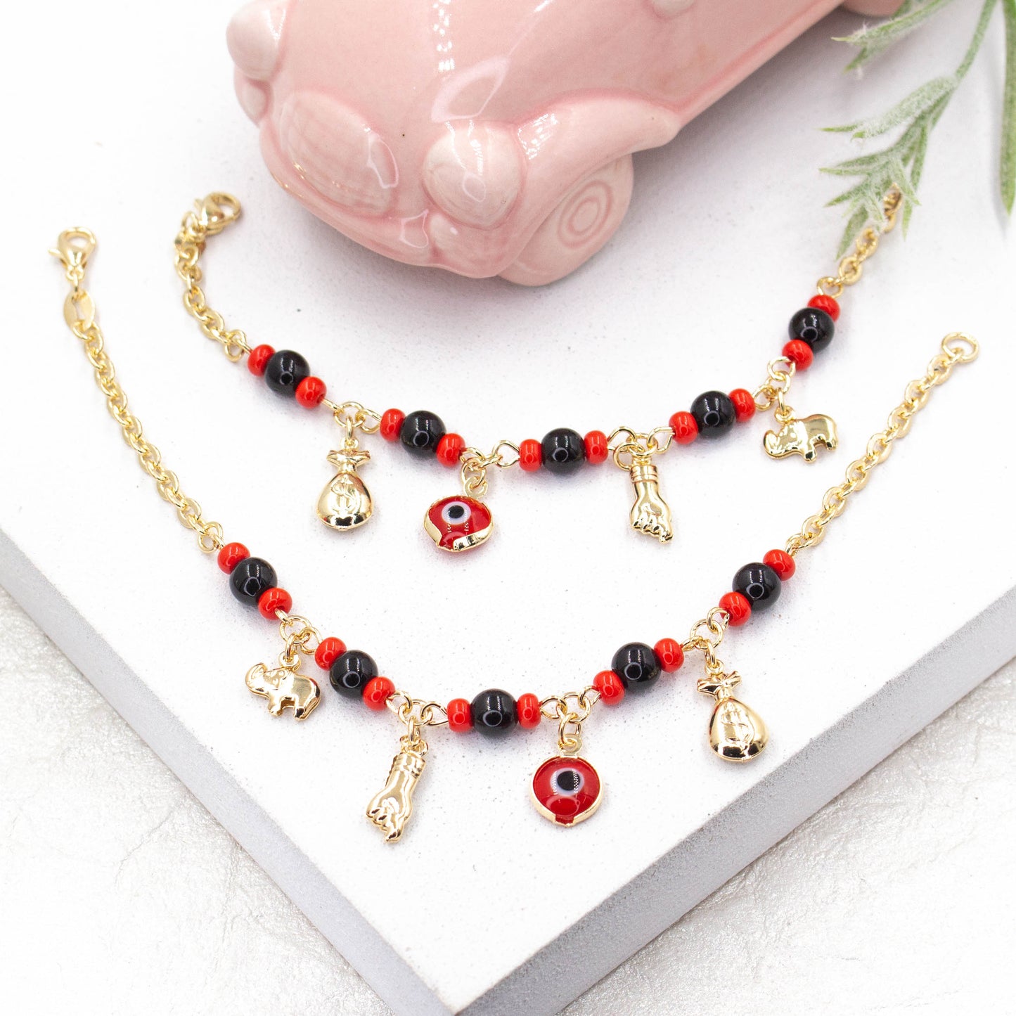 Azabache Lucky Charm Pendant Bracelet | Mon's and Kid's Bracelet Draft Restock requests: 0