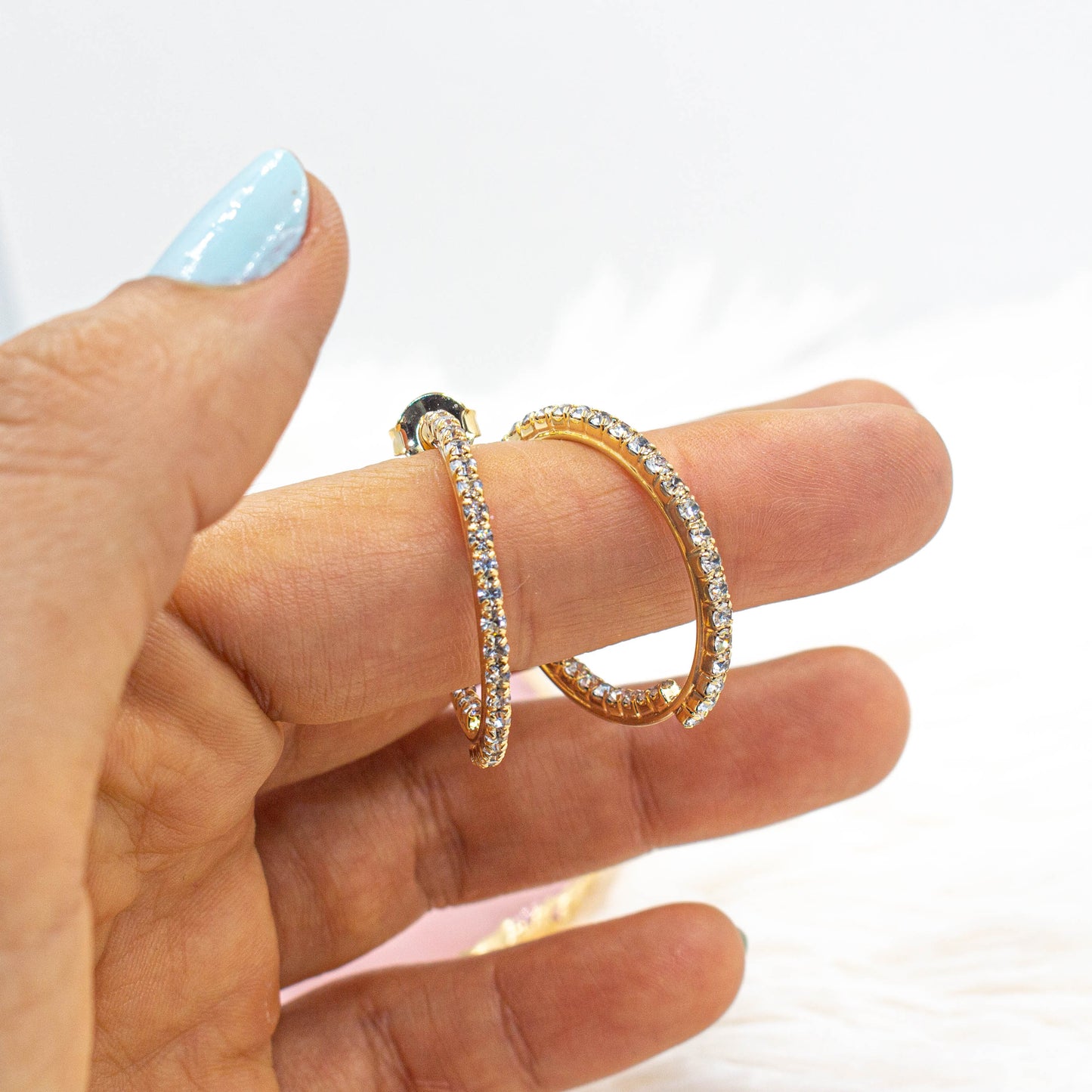 Zirconia Hoop Earrings