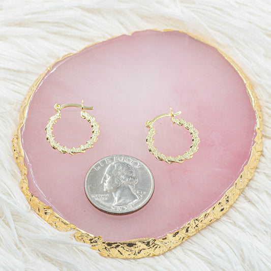 Dainty Flat Twisted Huggie Earrings