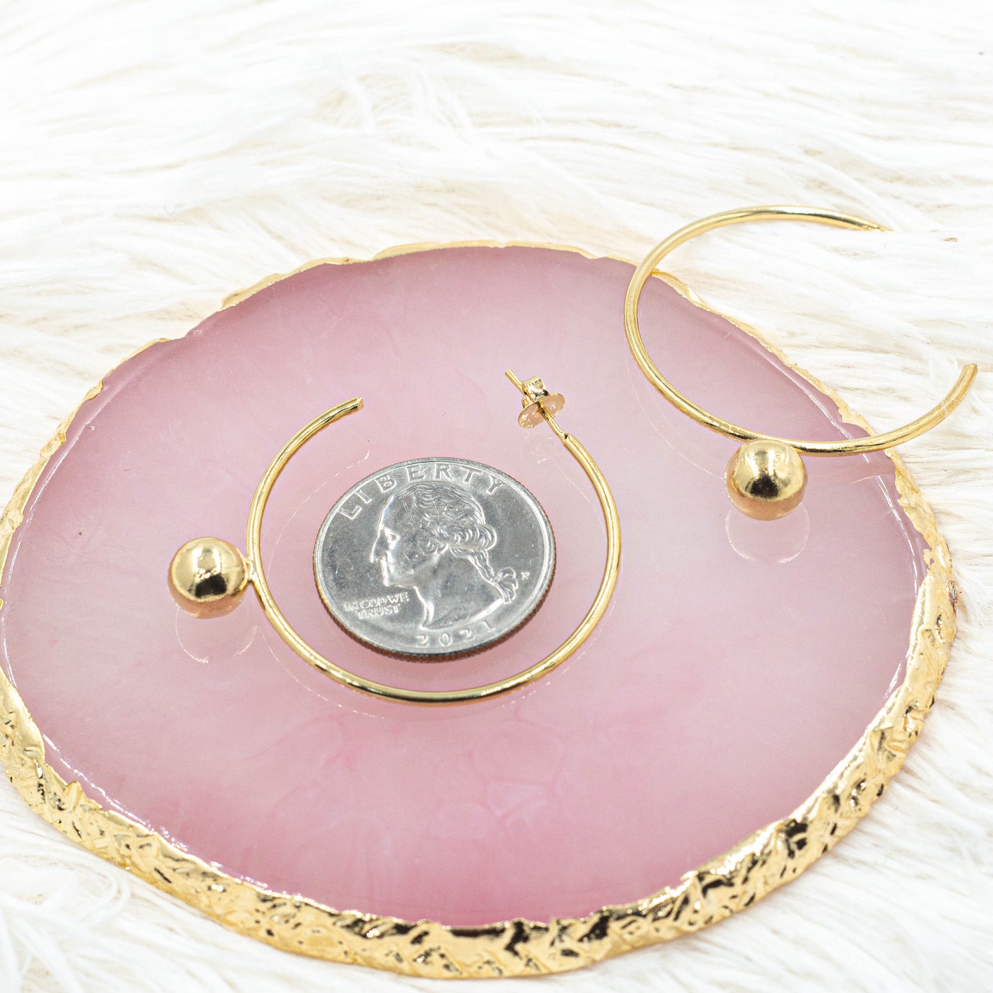 One Ball Hoop Earrings