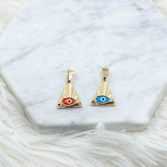 Triangle Evil Eye Pendant