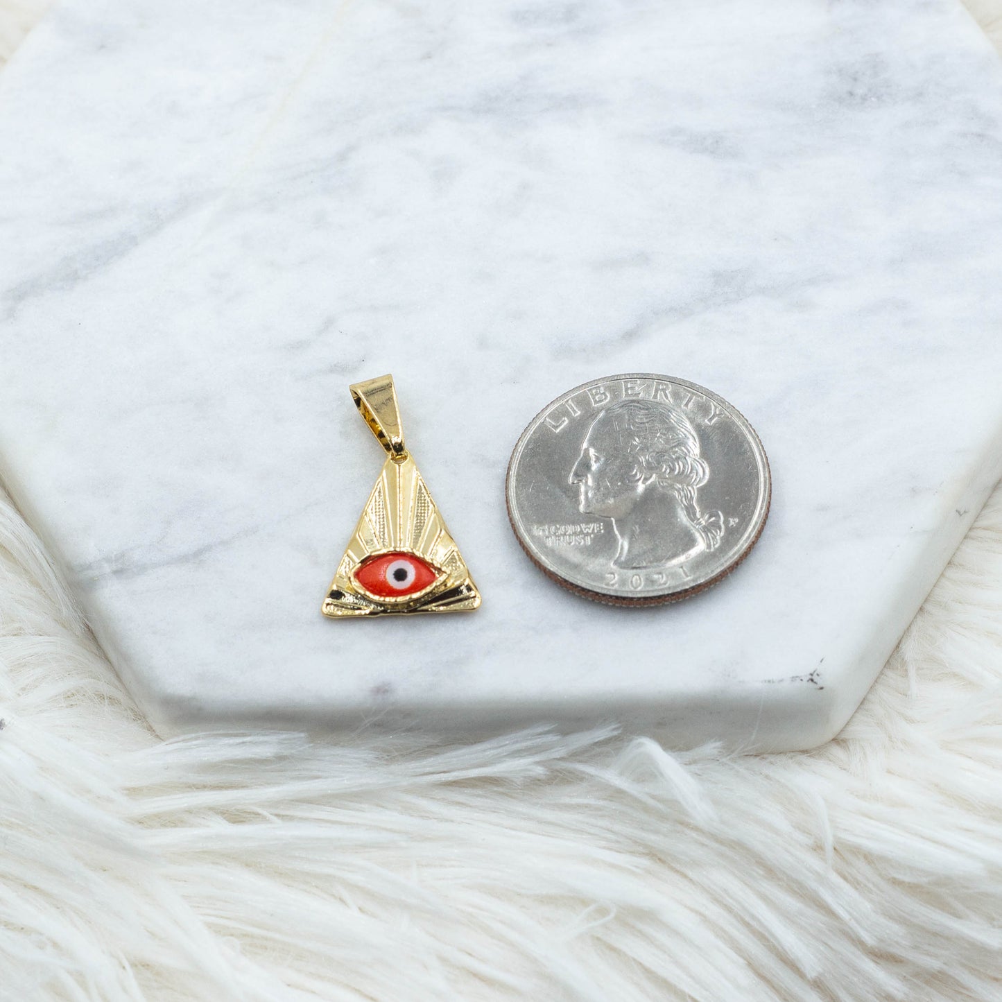 Triangle Evil Eye Pendant