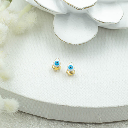 Evil Eye Drop Stud Earrings