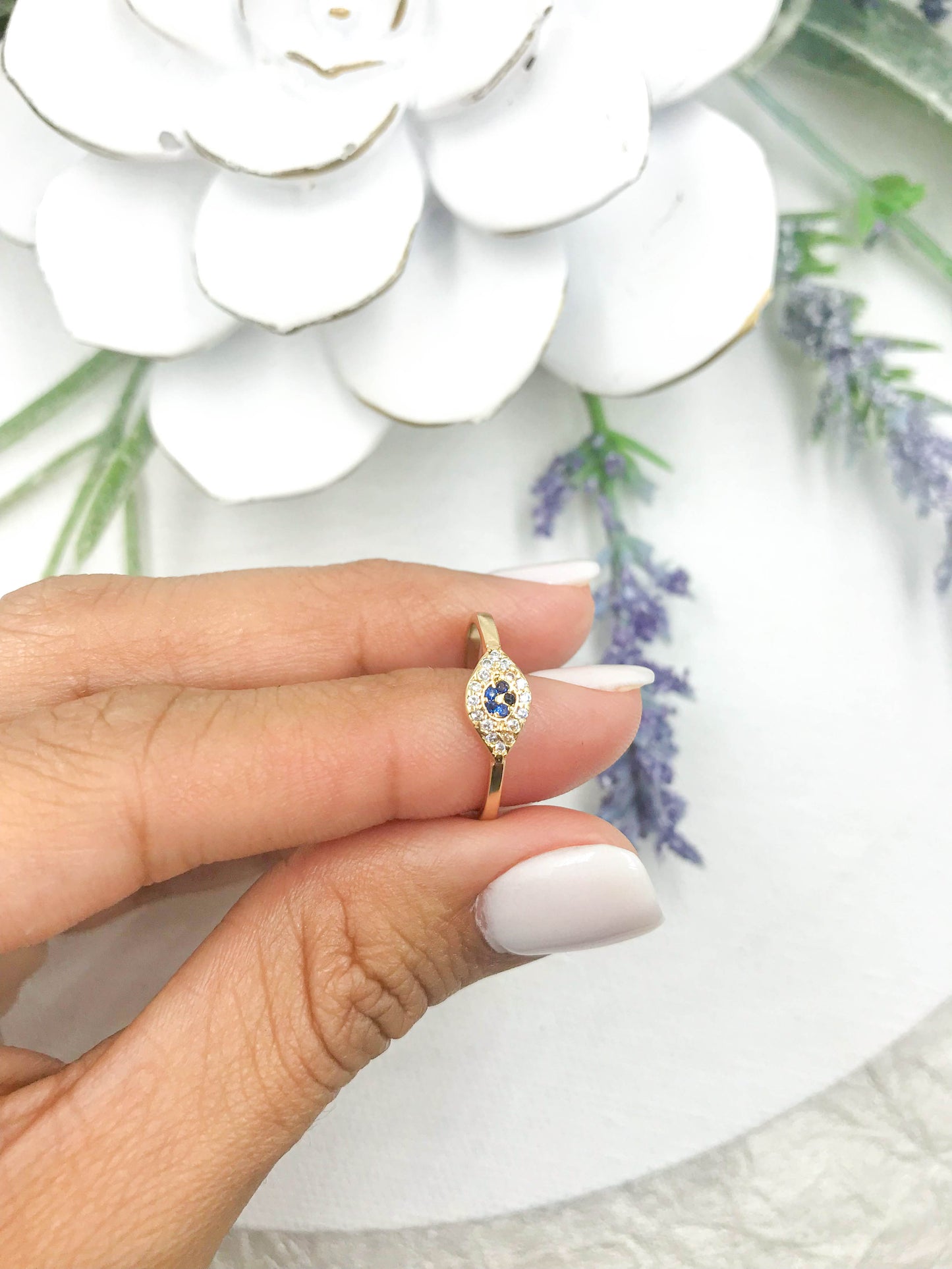 Dainty Evil Eye Ring