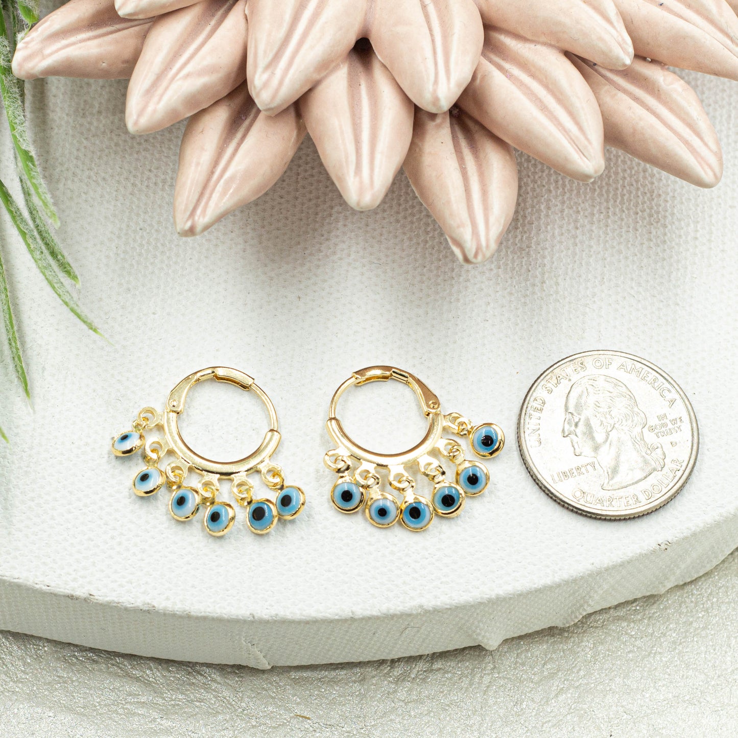 Turkish’s Evil Eye Huggie Earrings