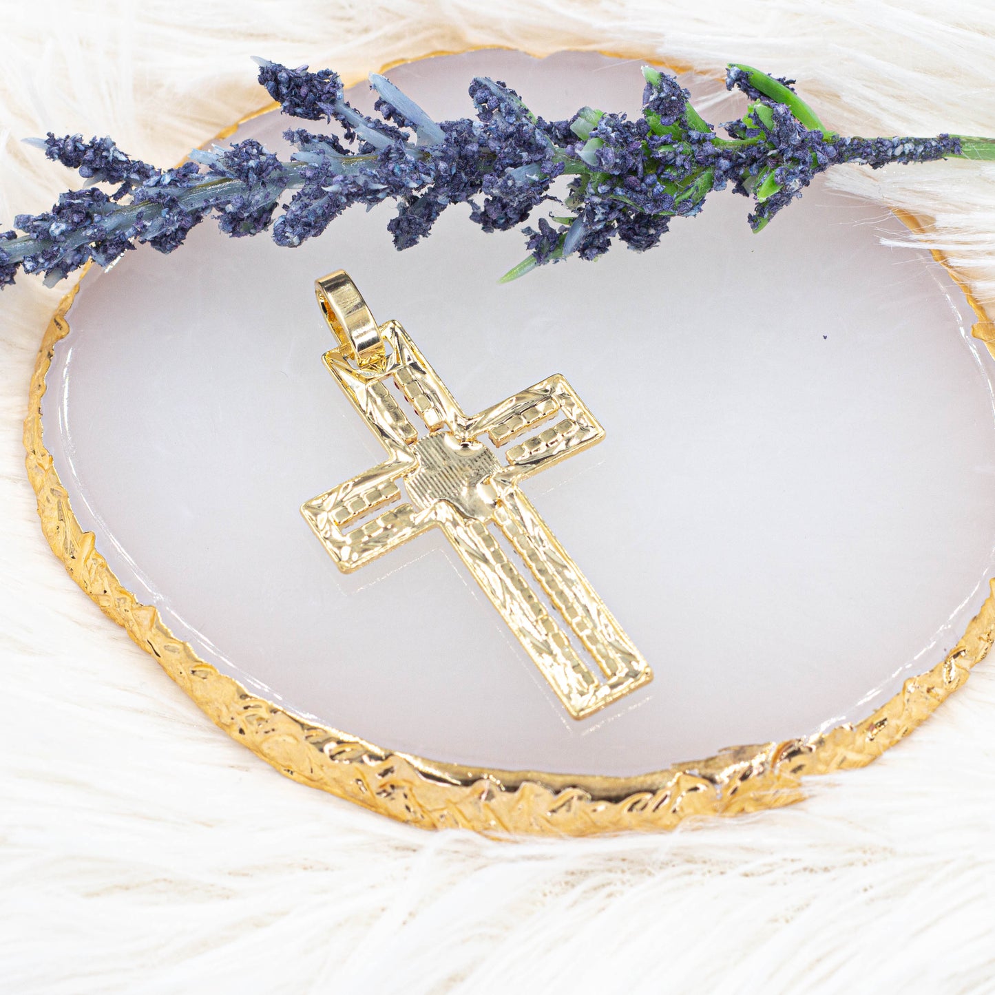 Colored Zirconia Cross Pendant