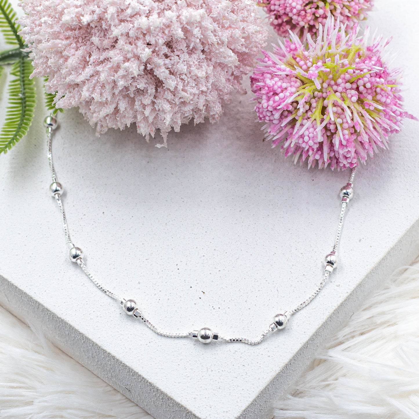 Satellite Chain Necklace & Bracelet Set | Silver Filled Satellite Chain Set