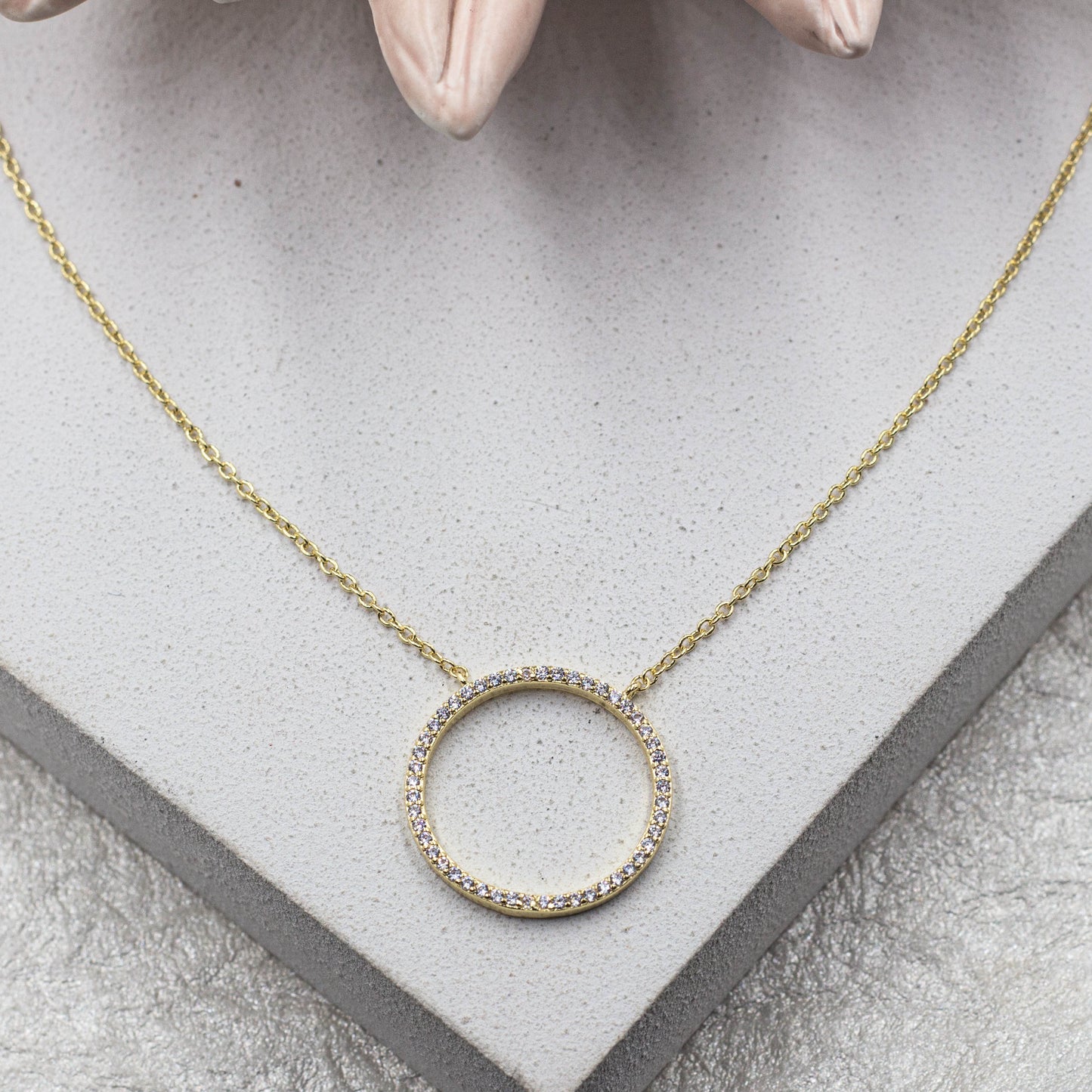 Dainty Circle Cubic Zirconia Necklace