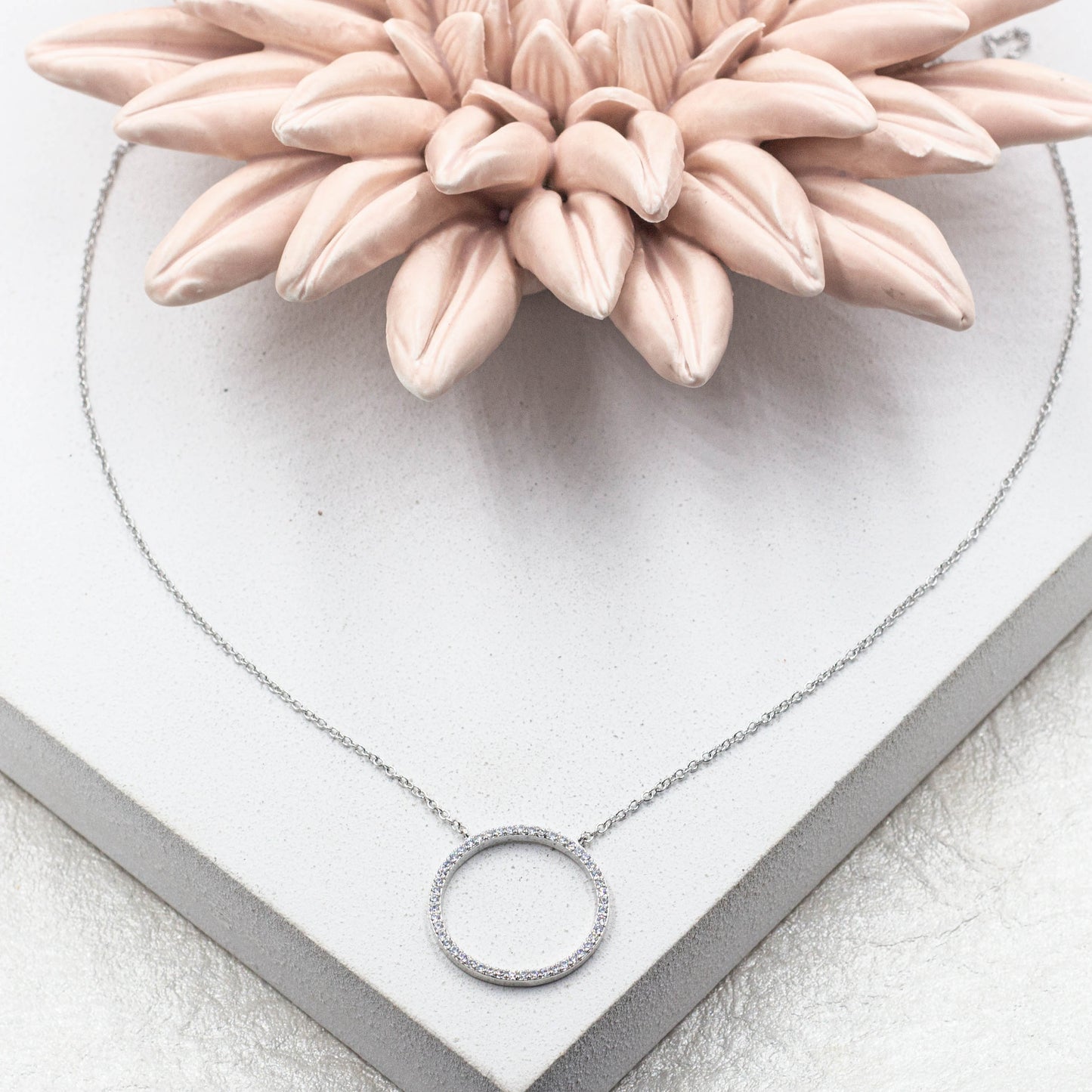 Dainty Circle Cubic Zirconia Necklace
