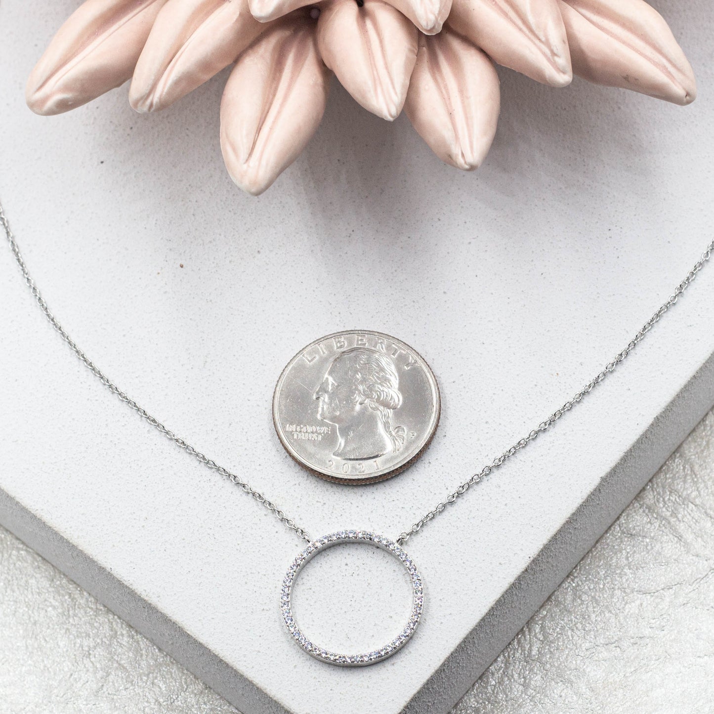 Dainty Circle Cubic Zirconia Necklace