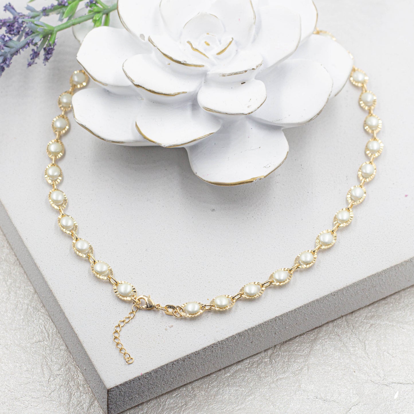 Pearls Sea Necklace & Bracelet Set