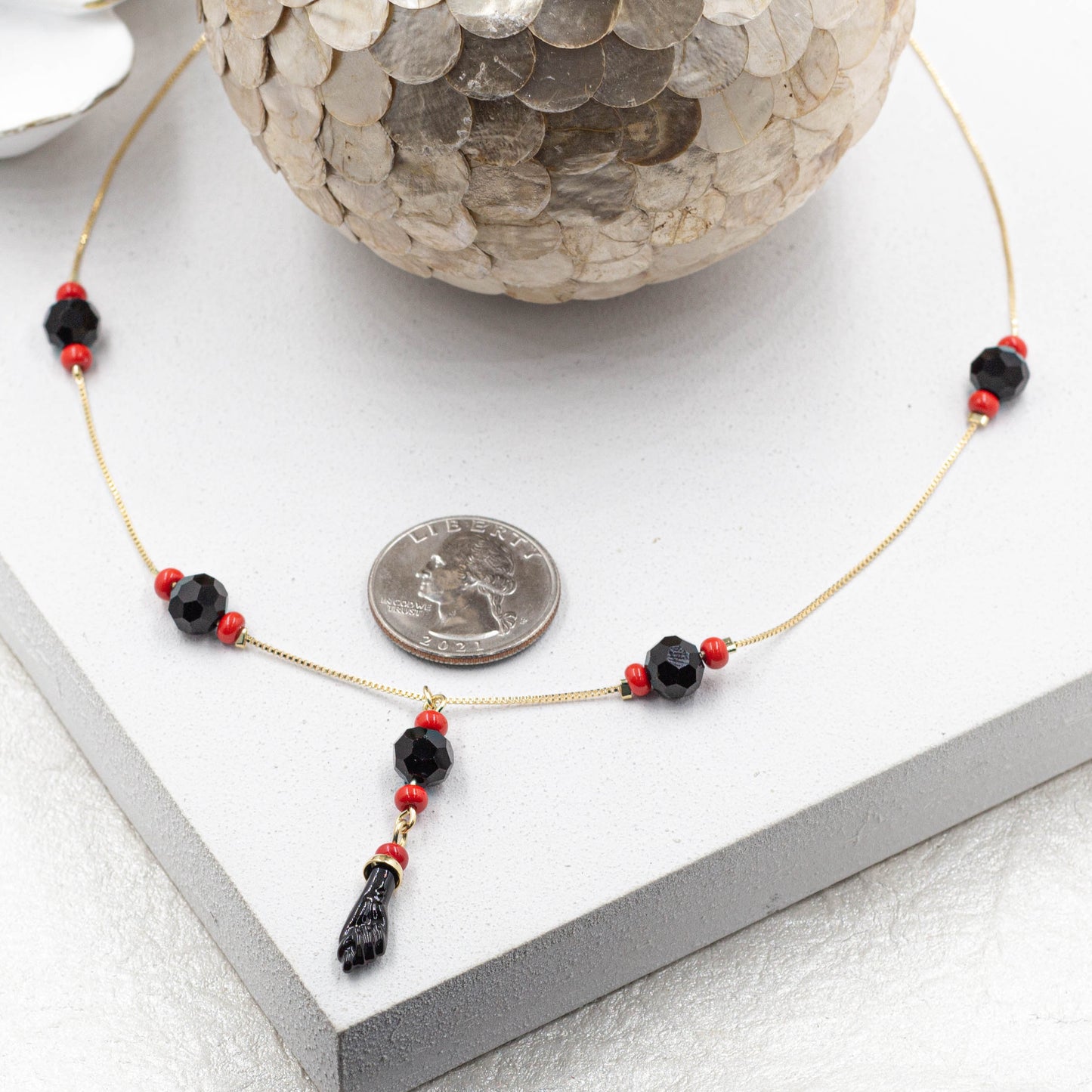 Dainty Box Azabache Necklace