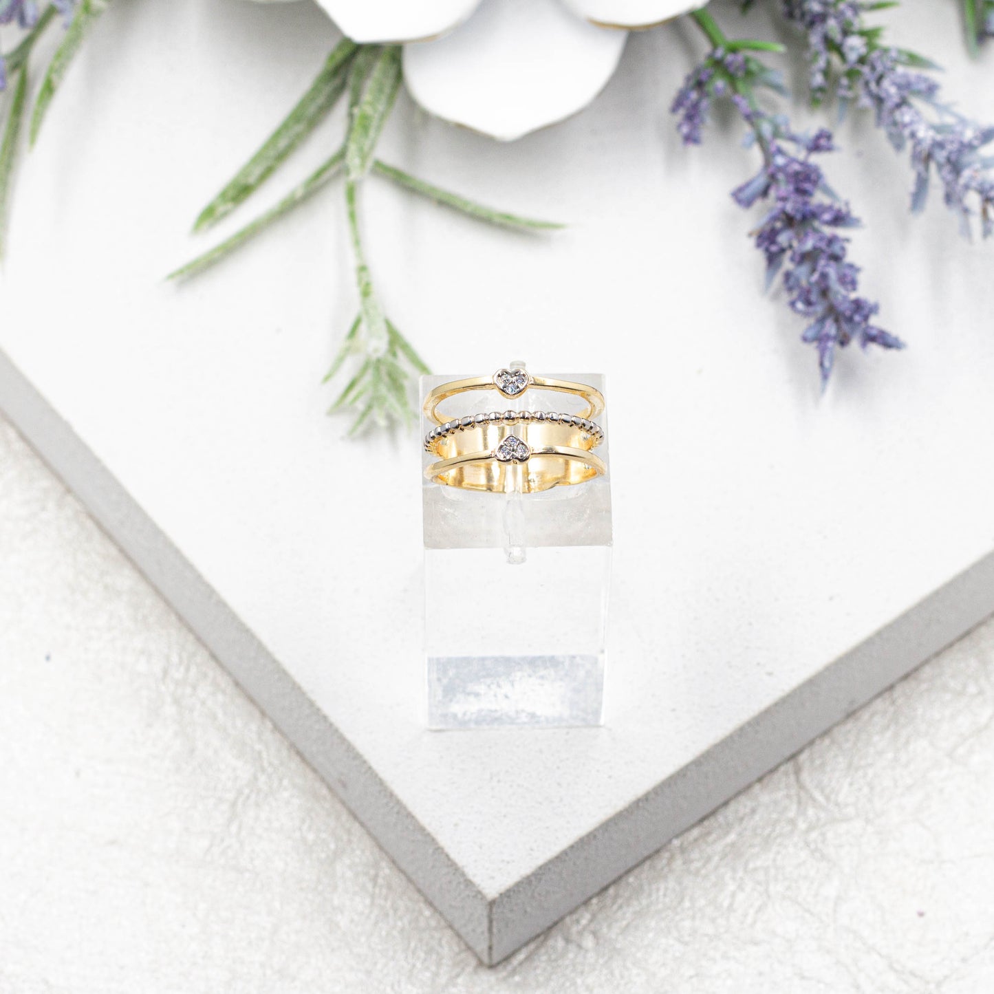 Two Tones Heart Ring