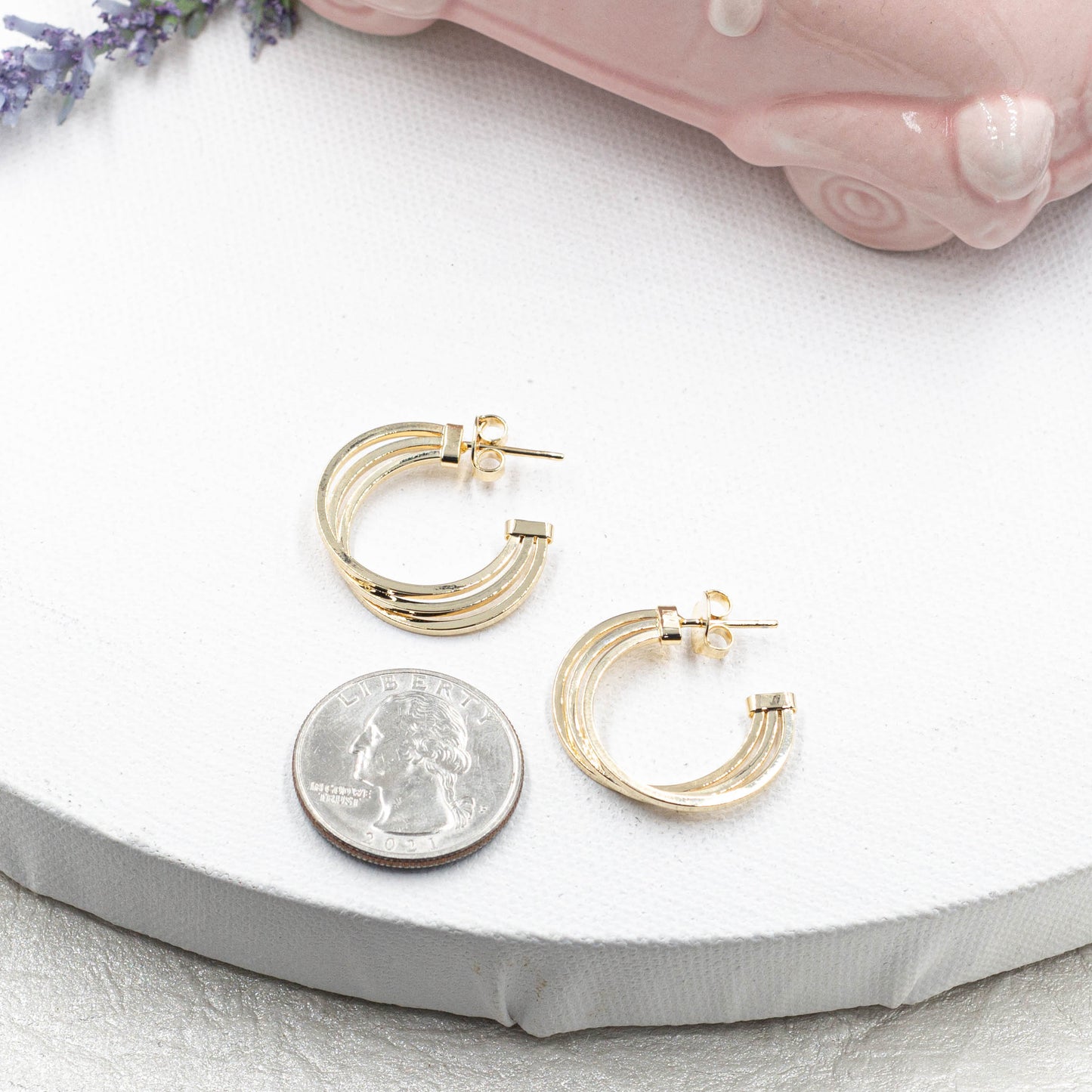 Triple Layer Open Hoops Earrings
