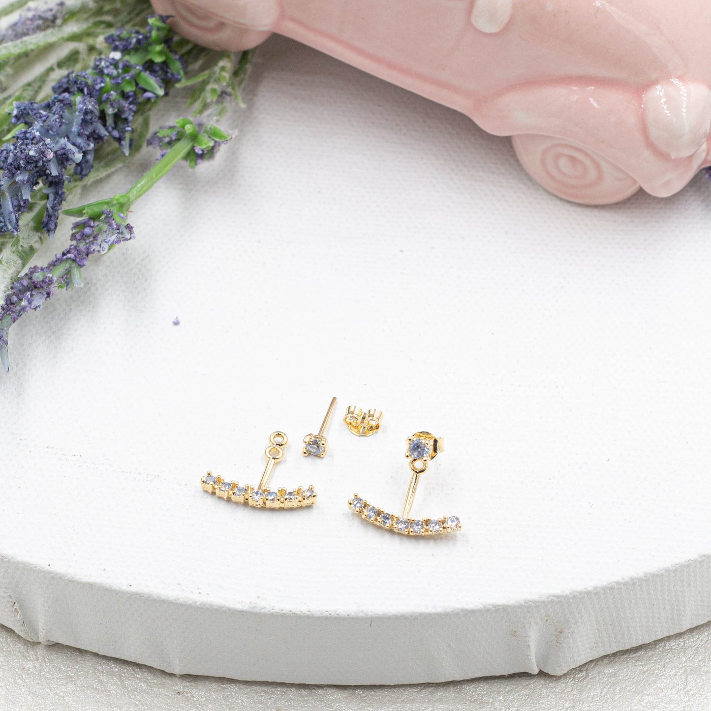 Ear Jacket With CZ Stone Earrings