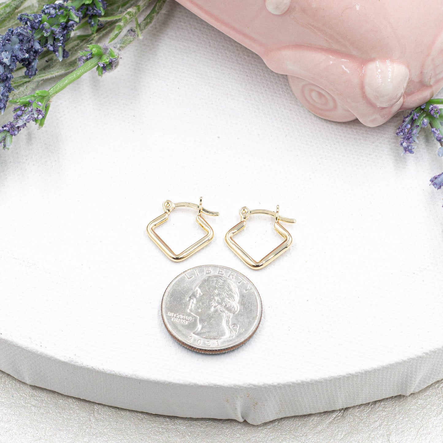 Dainty Rhombus Hoops Earrings