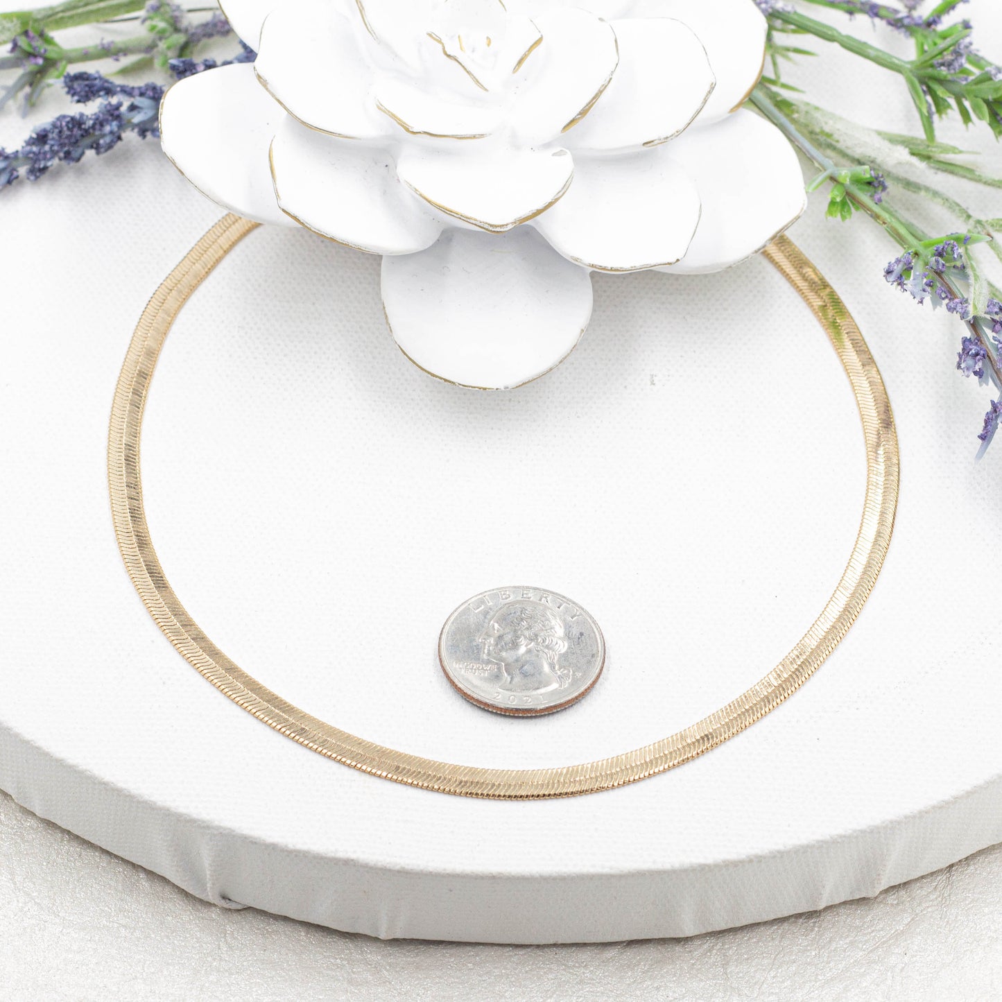 5MM Herringbone Flat Bracelet & Necklace Set