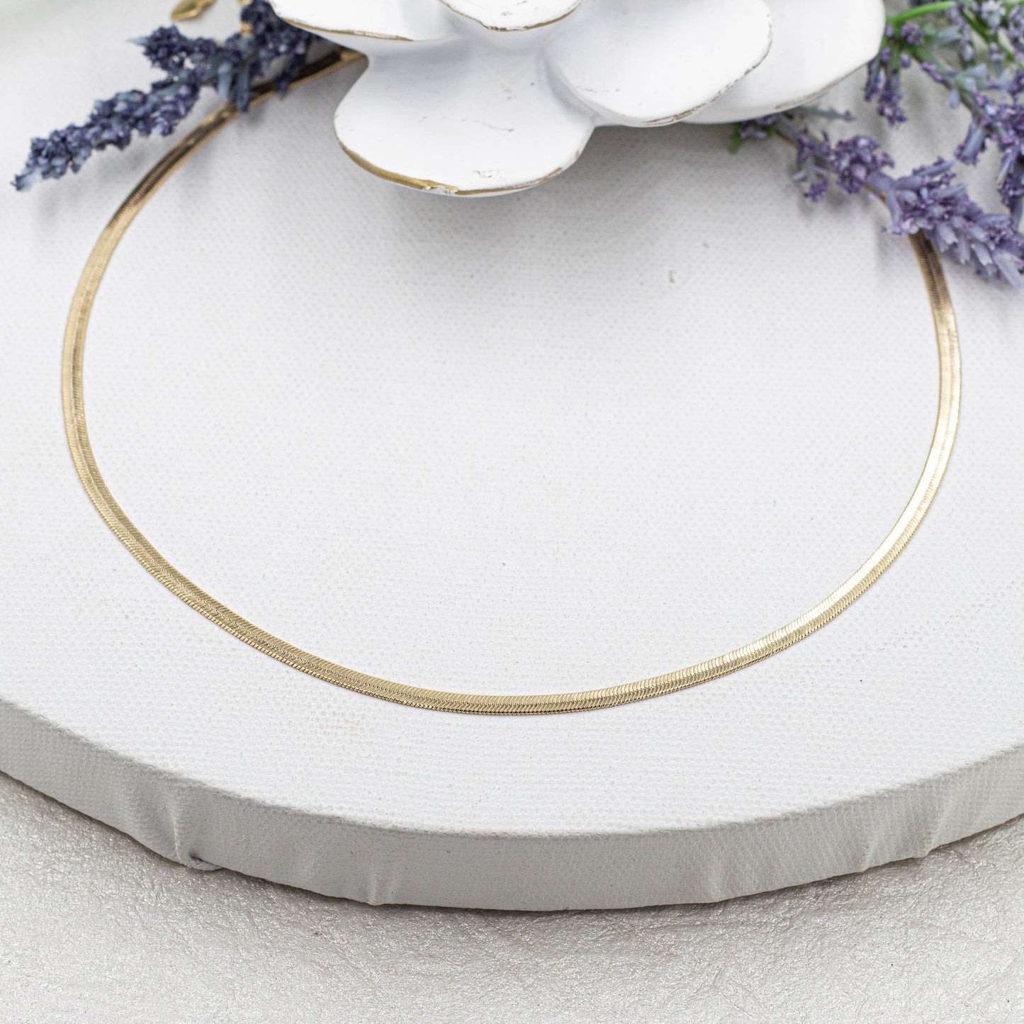 3MM Herringbone Flat Bracelet & Necklace Set