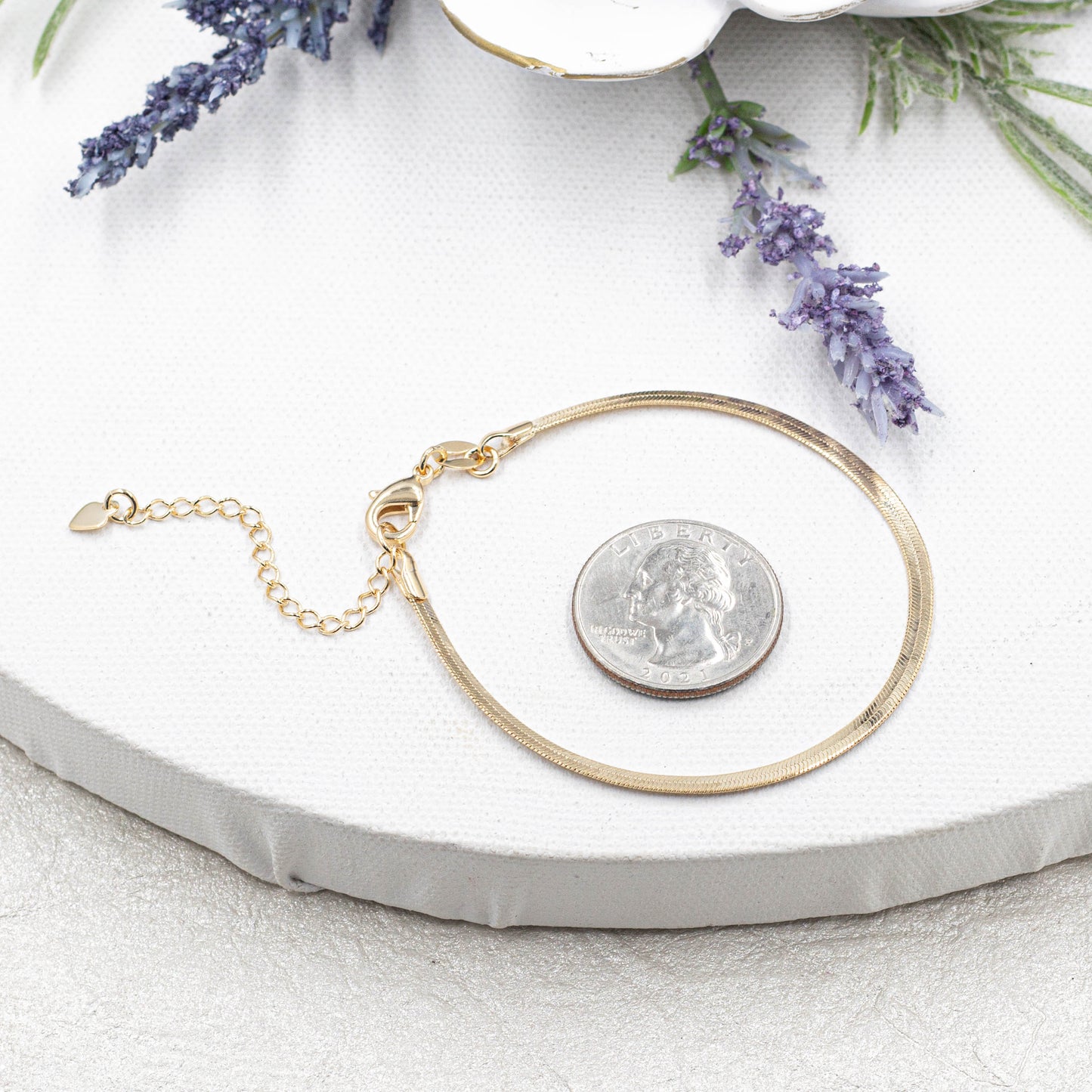 3MM Herringbone Flat Bracelet & Necklace Set