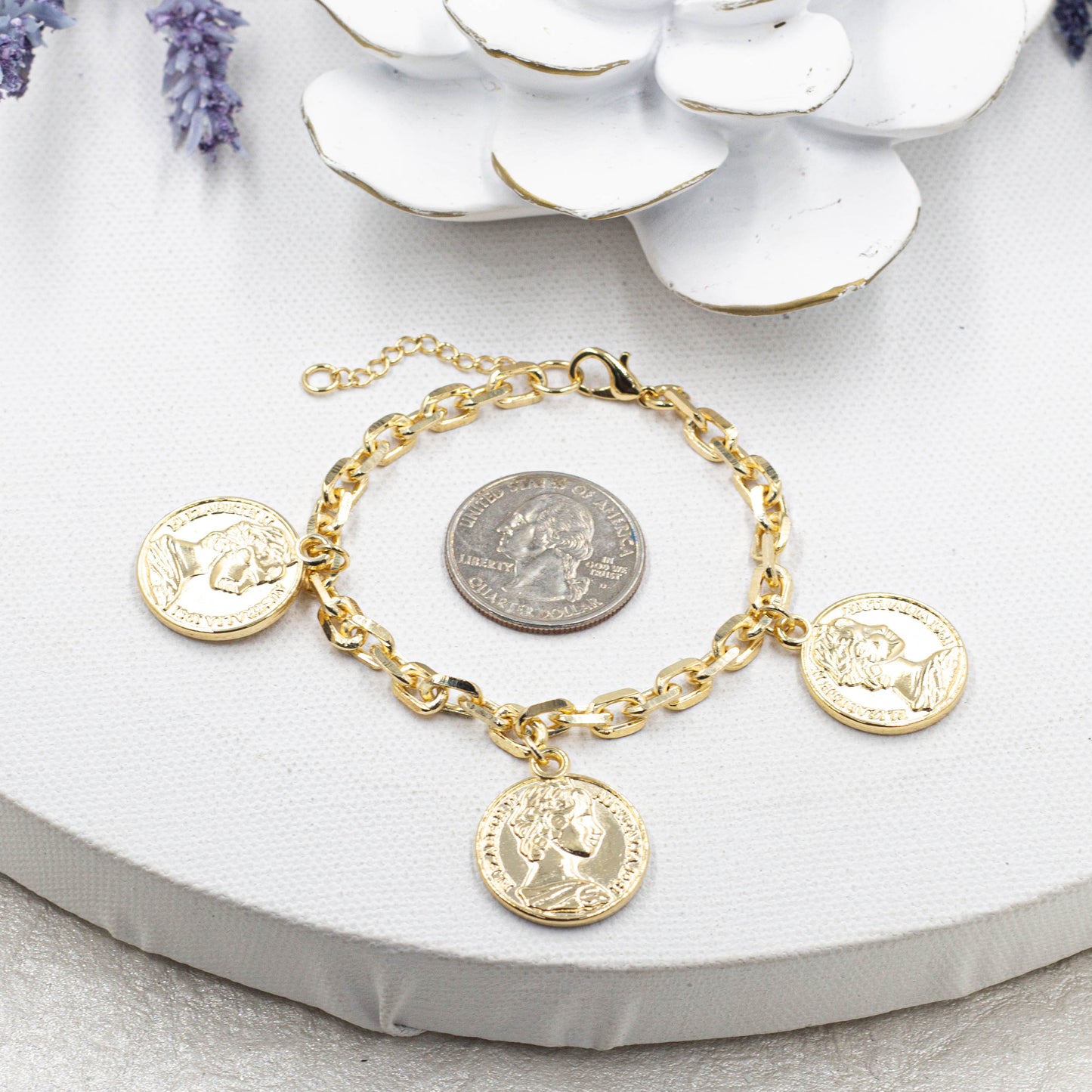 Coin Paperclip Bracelet