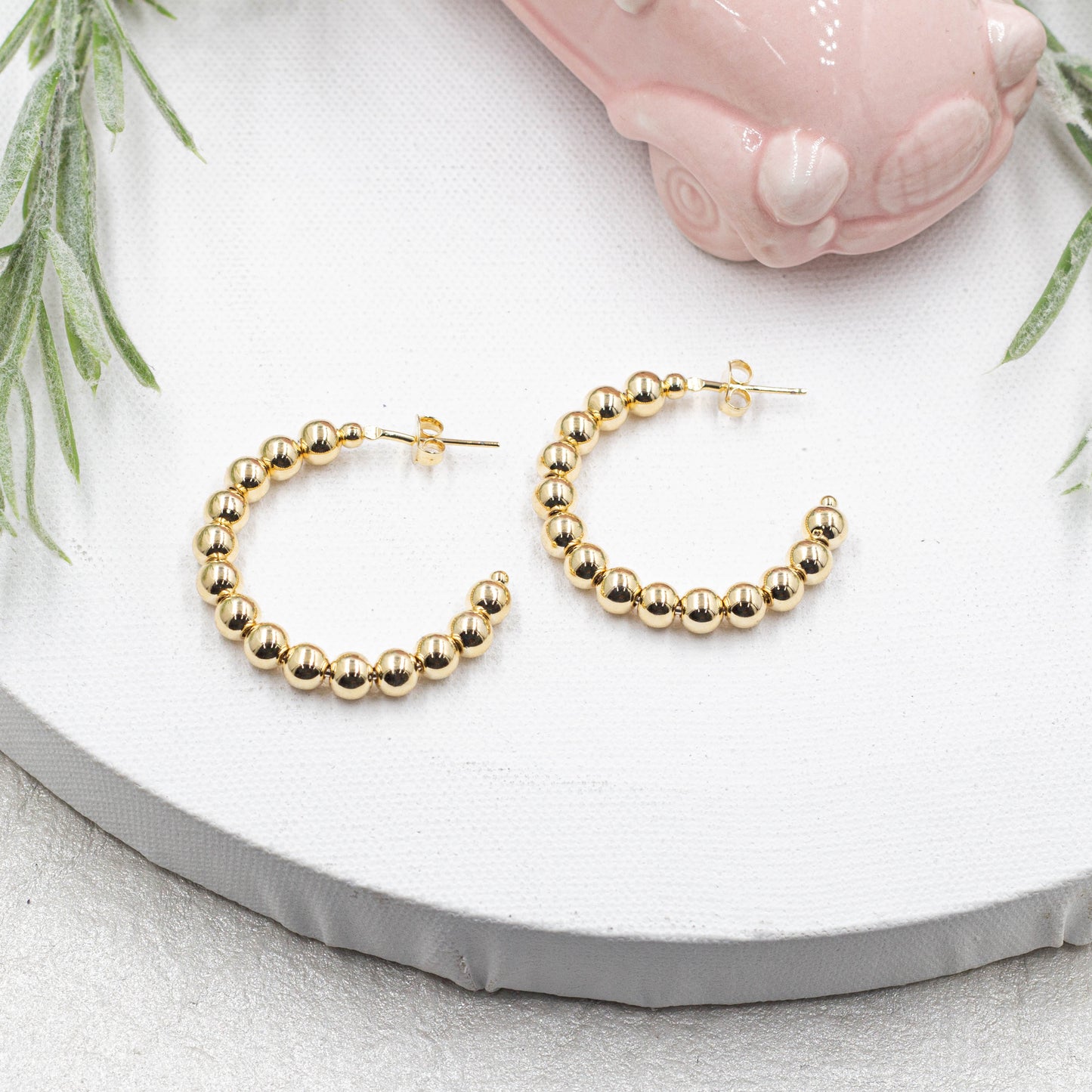 Beaded Hoops Earrings