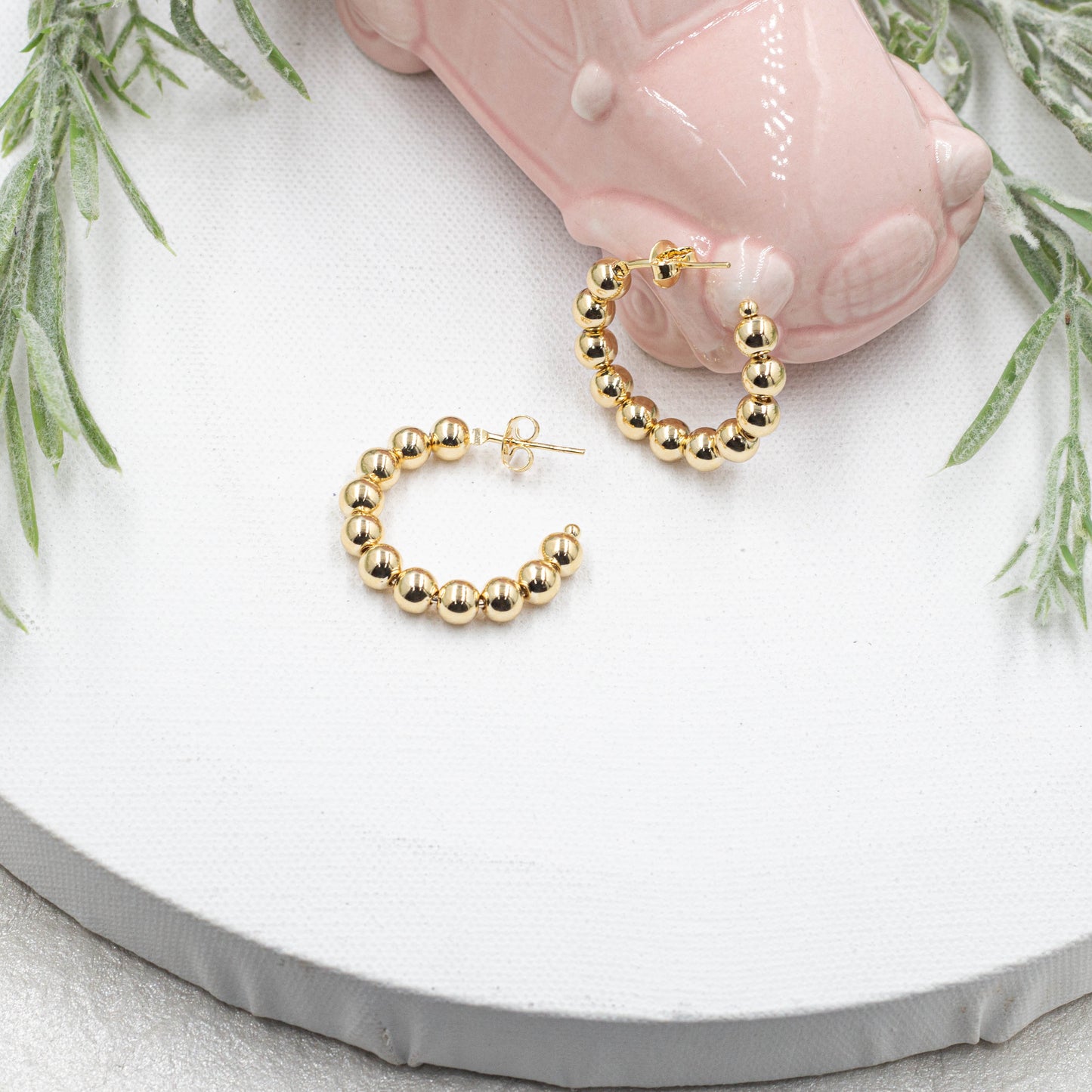 Beaded Hoops Earrings