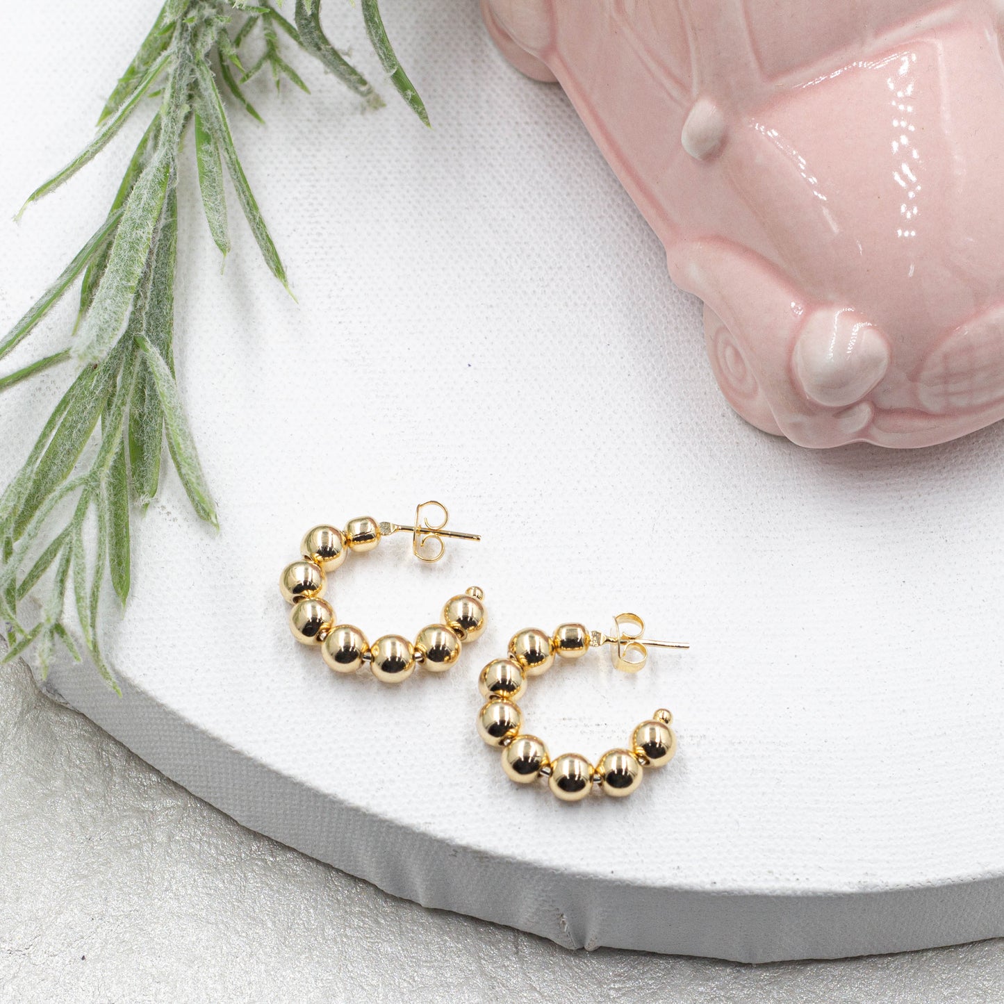 Beaded Hoops Earrings