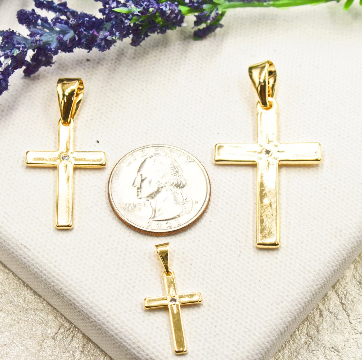 Stardust Zirconia Cross Pendant - Different sizes Available