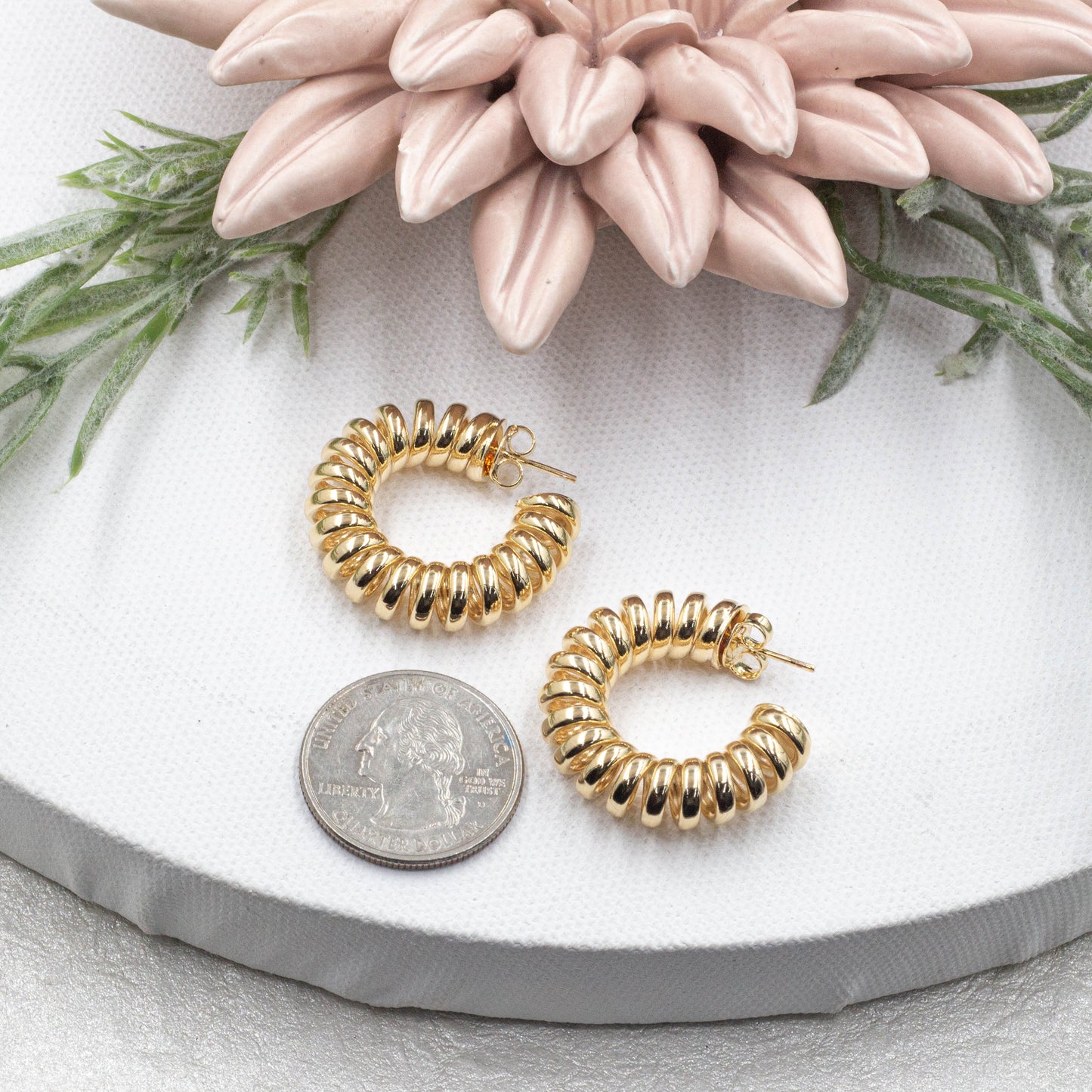Spiral Cable Open Hoops Earrings