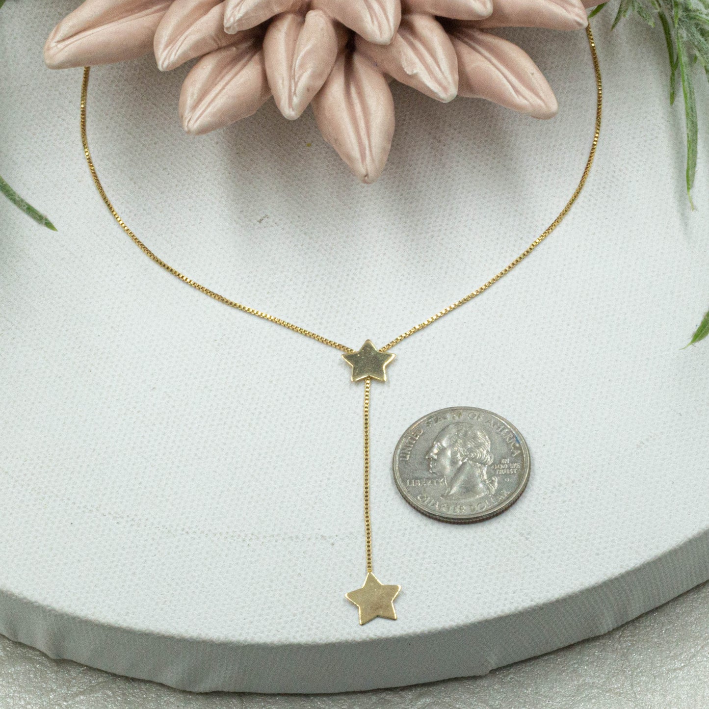 Hanging Double Stars Necklace