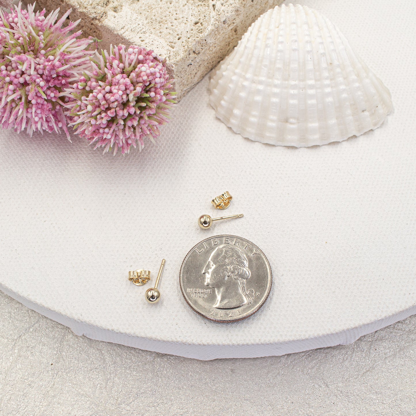 Small Ball Stud Earrings for Girl