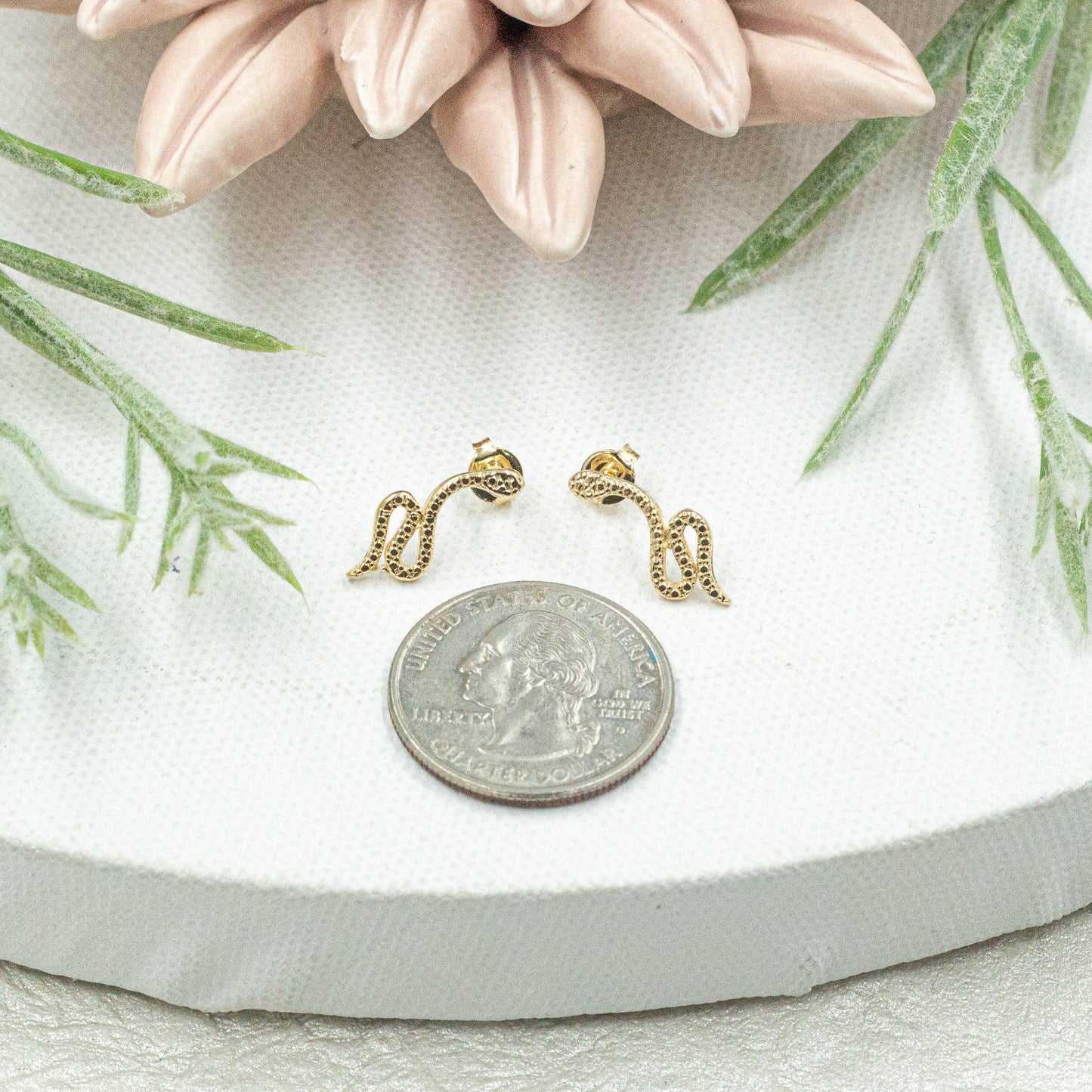 Textured Snake Studs Earrings