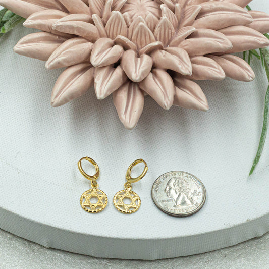 Star of David Huggies Earrings