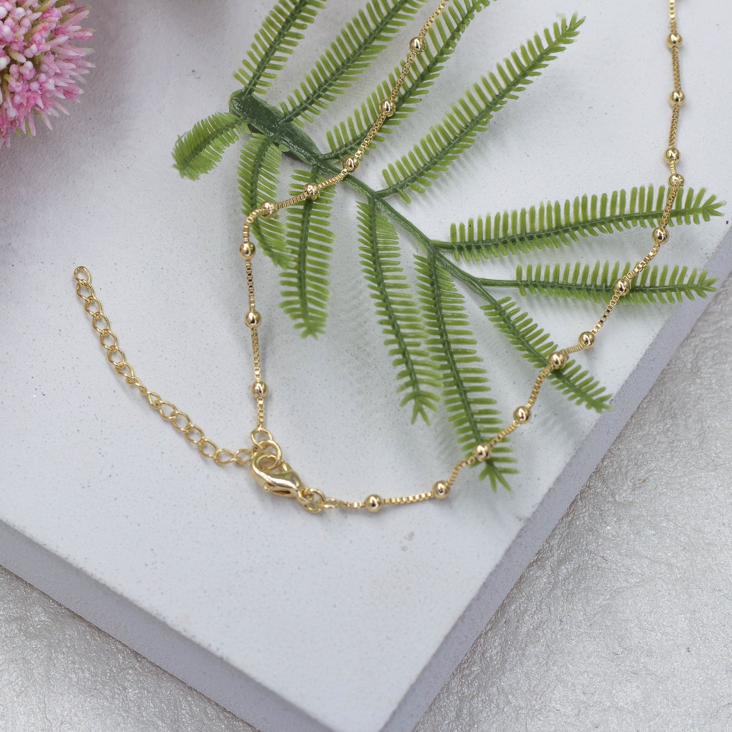 Five Heart Pendant Satellite Chain Necklace