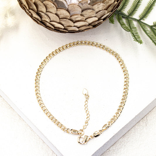 4mm Cuban Link Chain Anklet