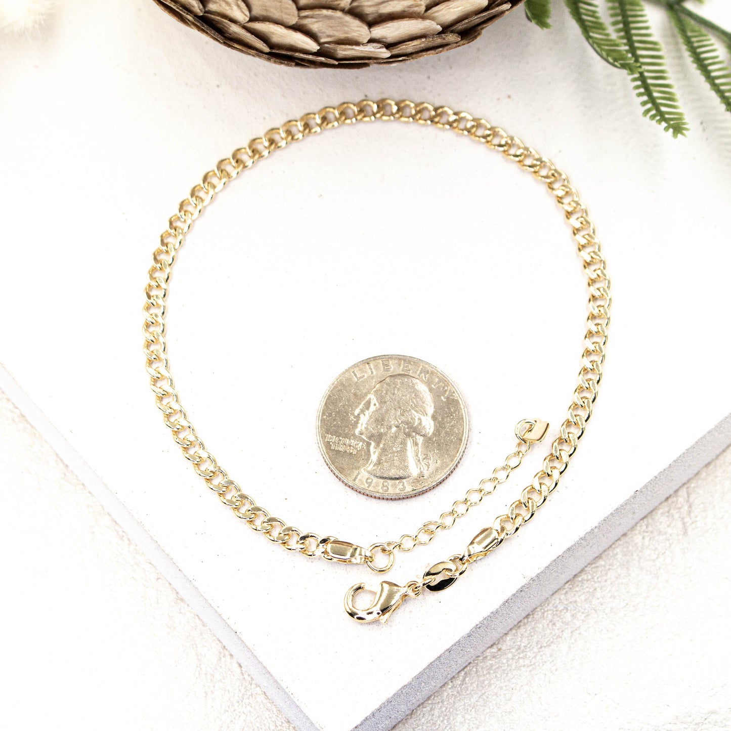 4mm Cuban Link Chain Anklet
