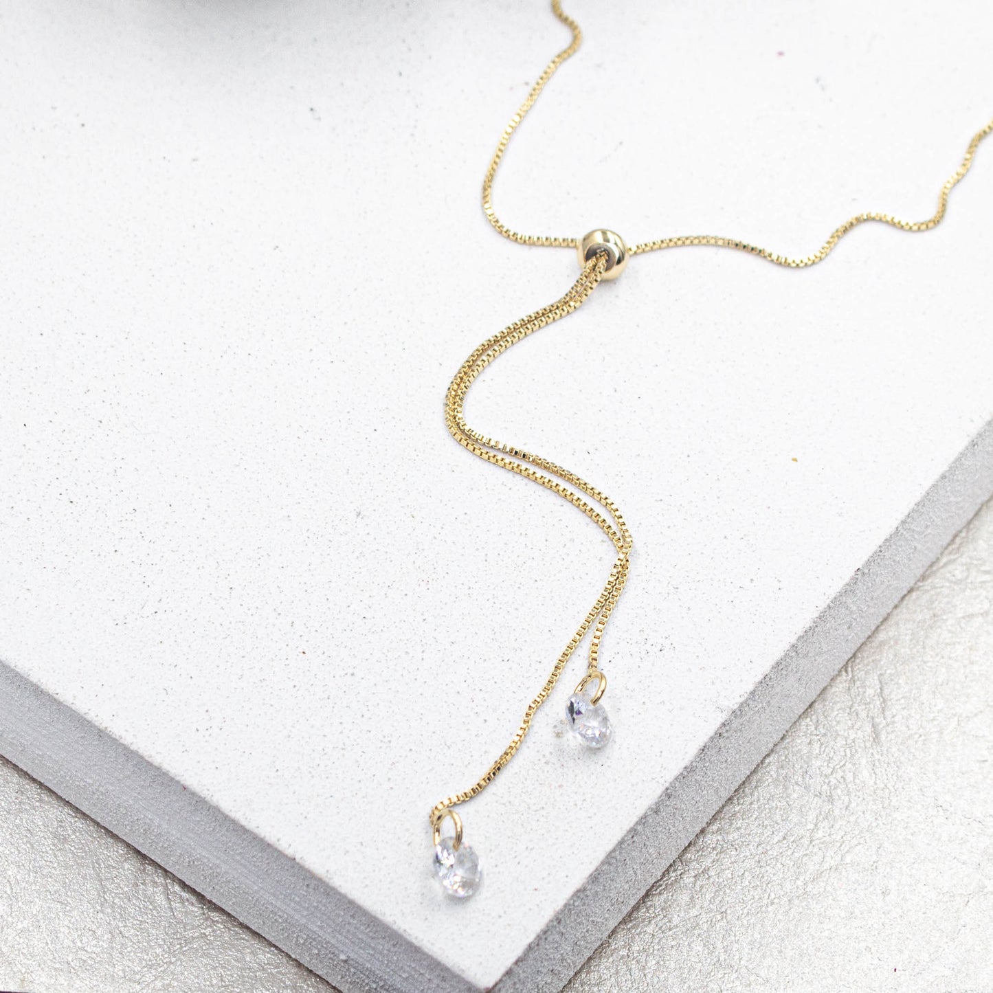 Bolo Tie Lariat Chain with Light Spot Adjustable Necklac