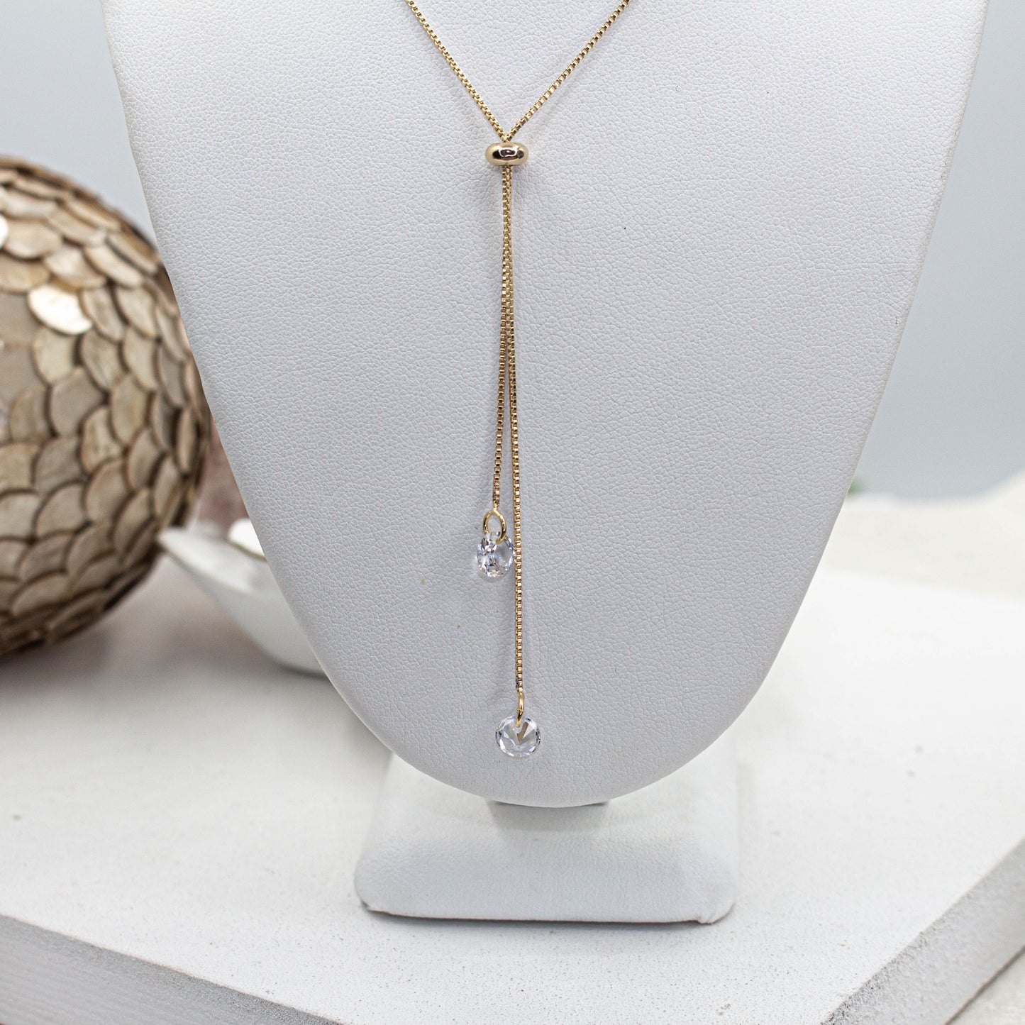 Bolo Tie Lariat Chain with Light Spot Adjustable Necklac