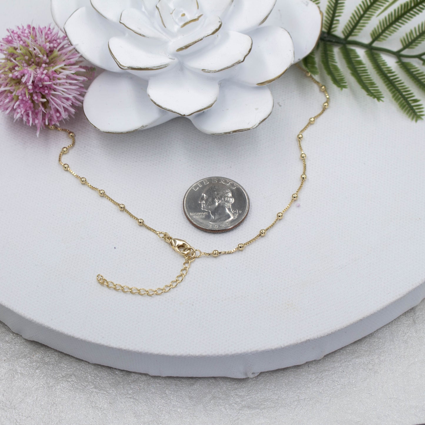 Saint Benedict Pendant with Four Spot Light Satellite Chain Necklace