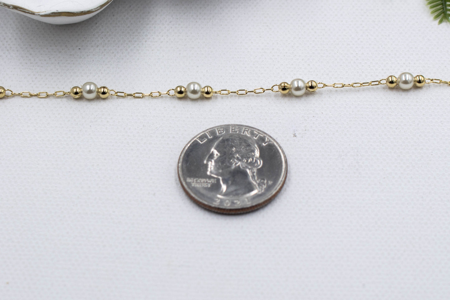 Dainty Pearl Beaded Necklace, Anklet & Bracelet Set