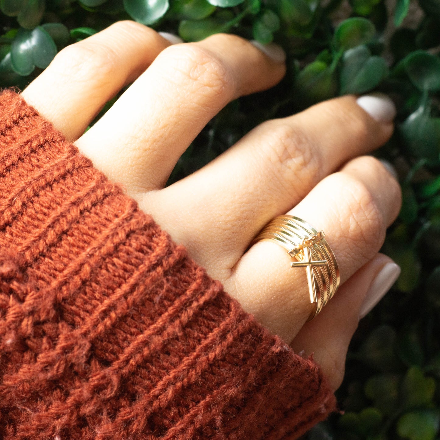 Weekly Dangle Cross Ring